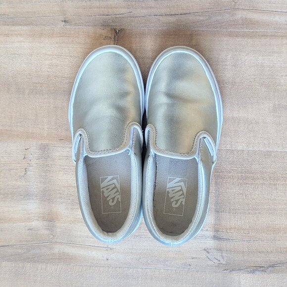 VANS Classic Leather Metallic Slip-Ons - Size 12 Little Kid - Picture 4 of 8